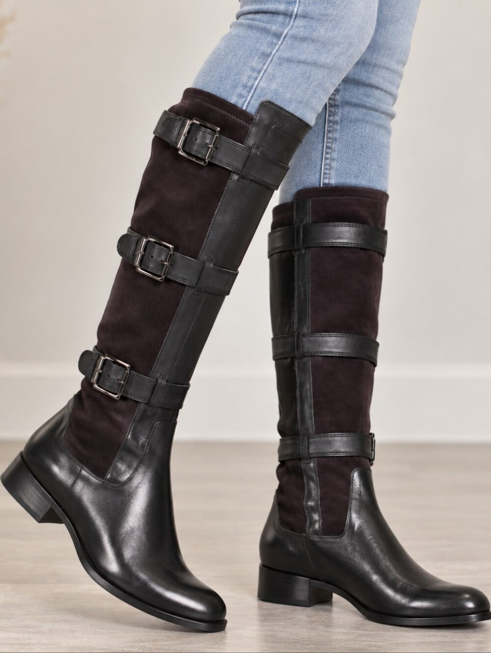 Cole Haan Nike Air Avalon Y2K Equestrian Triple Buckle Tall Riding Boots 7M